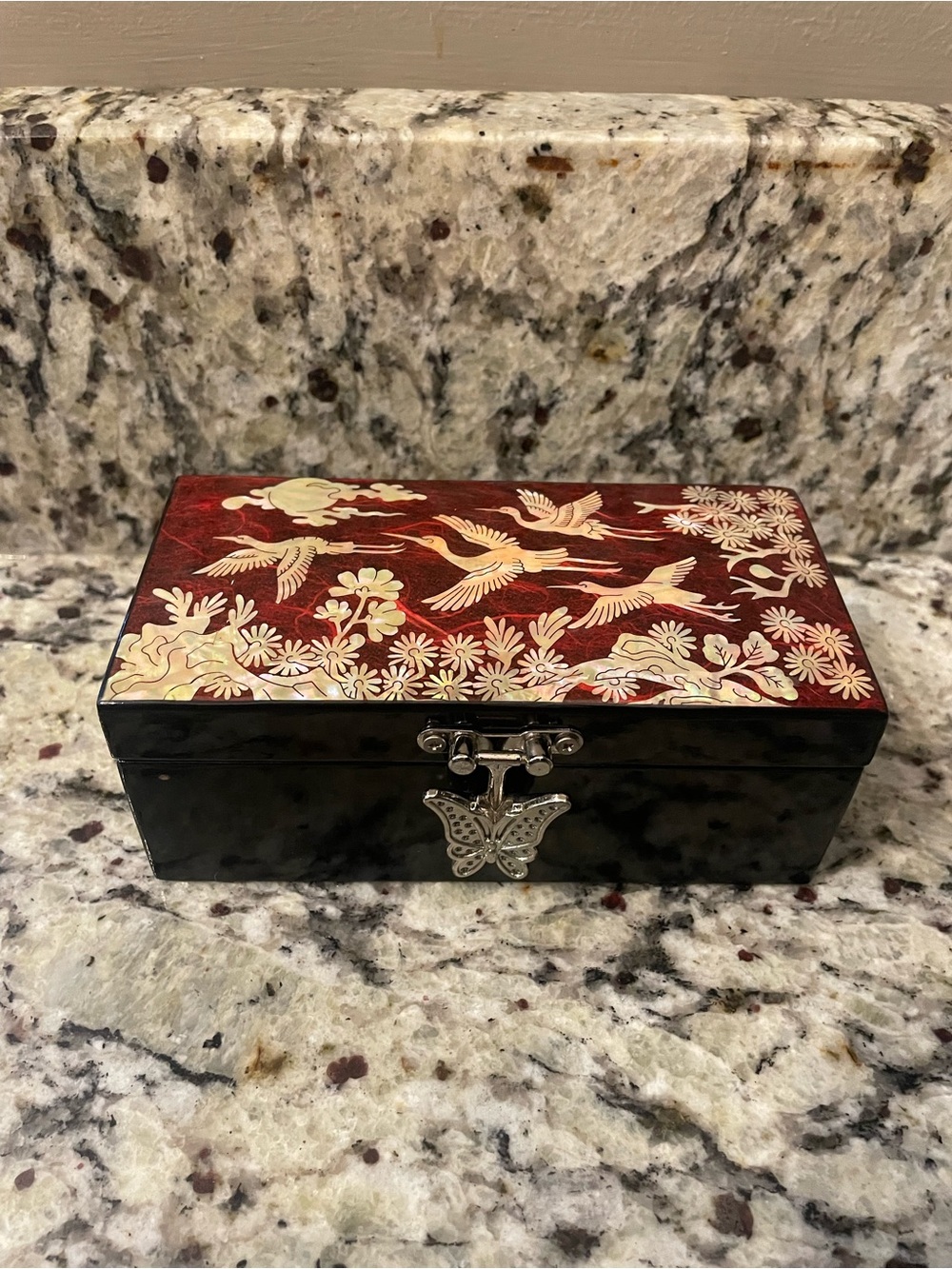 Korean Decorative Jewelry Box with Mother-of-Pearl Inlay